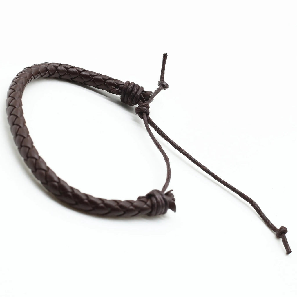 Brown  Braided Men Bracelets For Women Wristbands Bangle Male