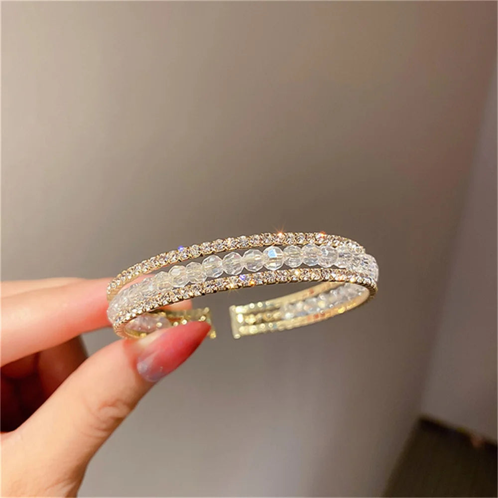 Stainless Steel Tennis Bracelets For Women Adjustable AAA Cubic Zirconia Crystal Choker Bead Chain Pendant Necklace Fine Jewelry