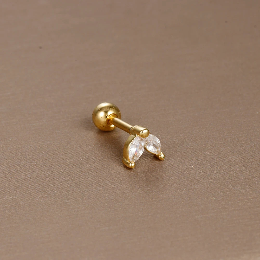 1PC  Stainless Steel Mini Zircon Cartilage Piercing Stud Earring
