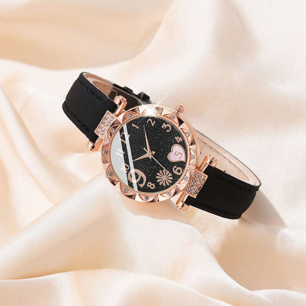 6PCS Set Watch For Women Luxury   Ladies