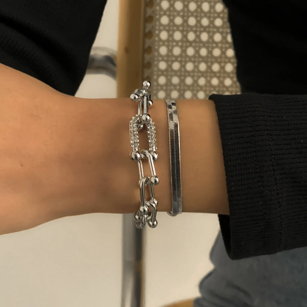 2Pcs/Set Fashion Statement Trendy Bracelet Stacking