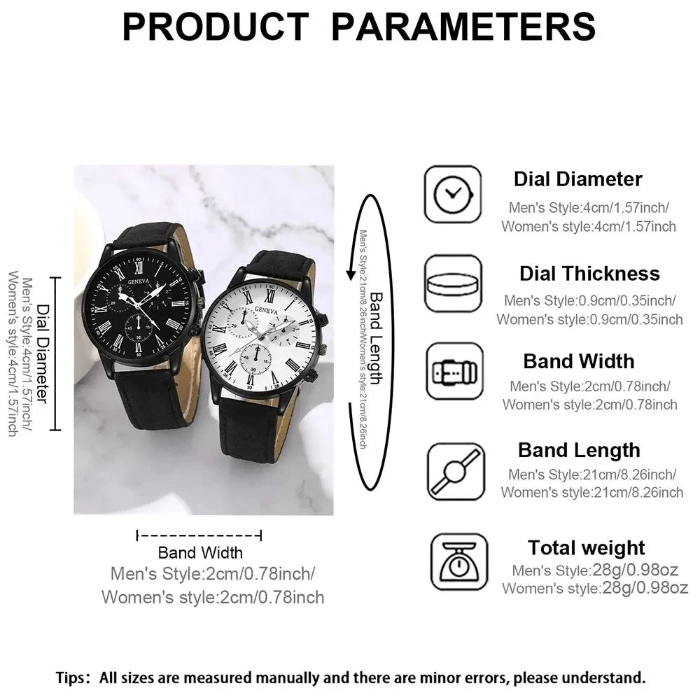 2PCS Set  Fashion  Watches