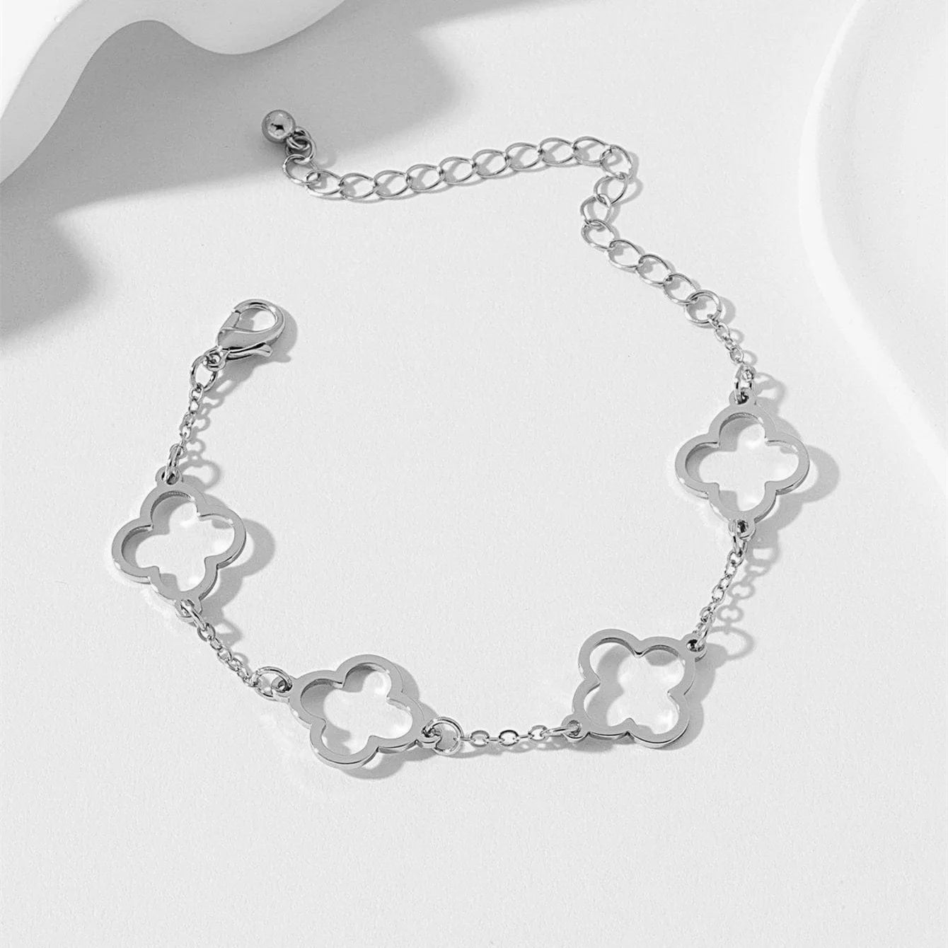 2PCS French Lucky Clover Bracelet Set For Women High Quality