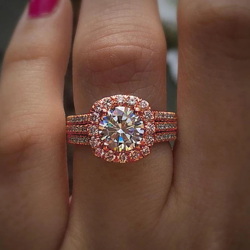 Trendy Women Rings with Brilliant Cubic Zirconia